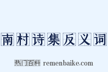南村诗集反义词是什么意思的图片